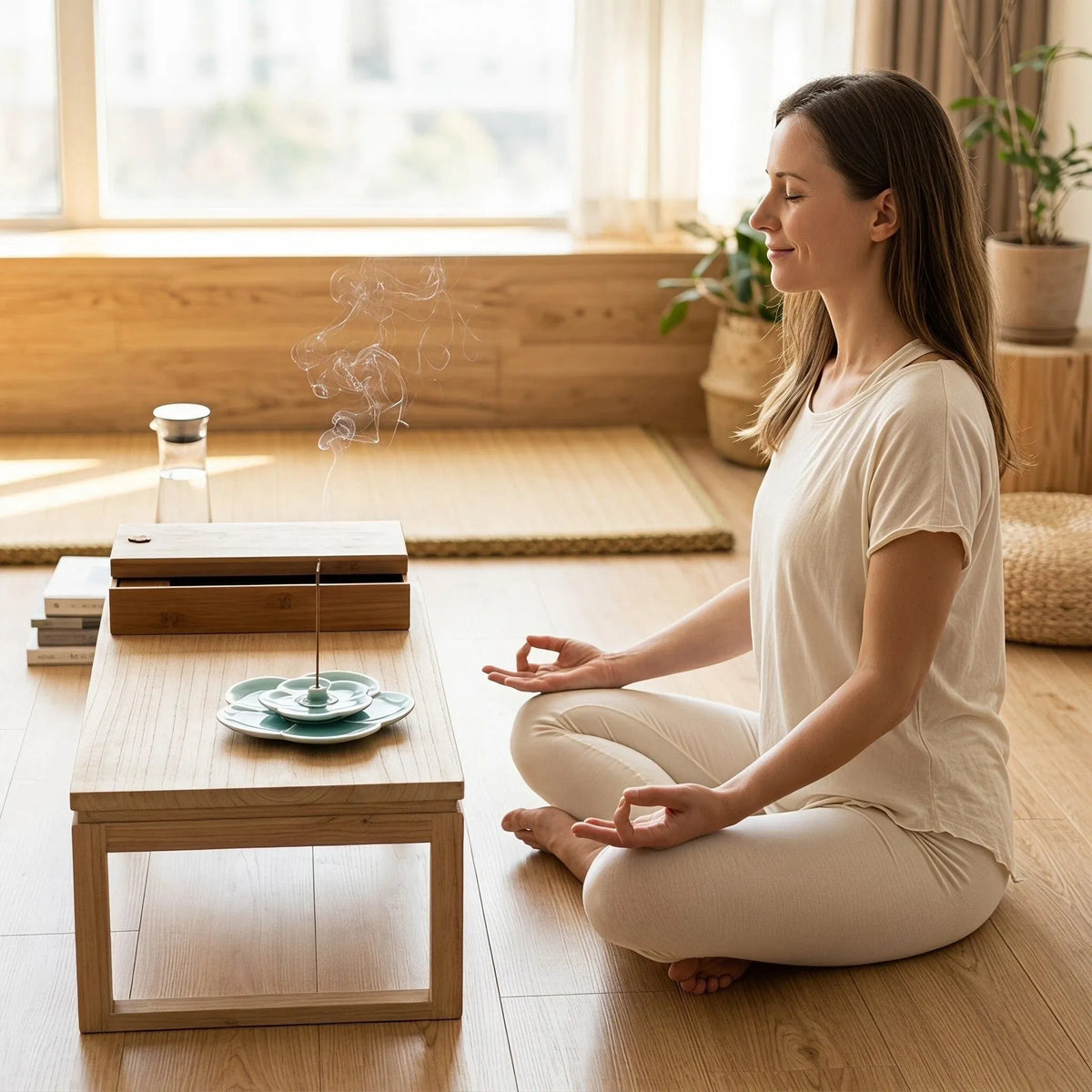 Celadon Lotus Incense Stick Holder