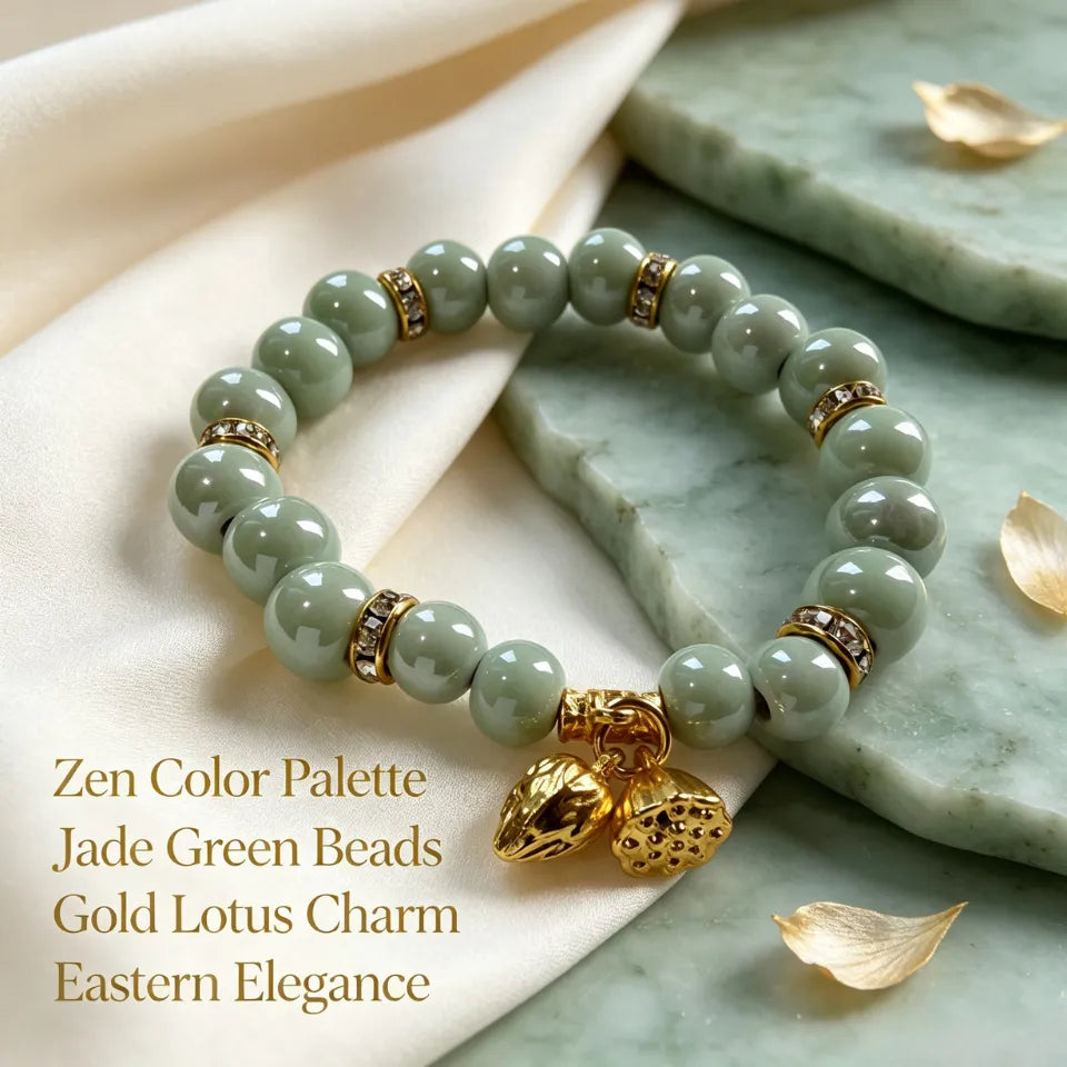 Golden Lotus Pod Beaded Bracelet