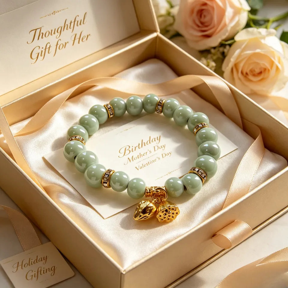 Golden Lotus Pod Beaded Bracelet