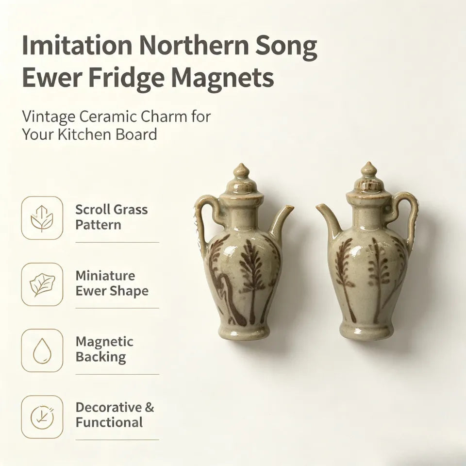 Imitation Northern Song Scroll Grass Pattern Ewer Fridge Magnets
