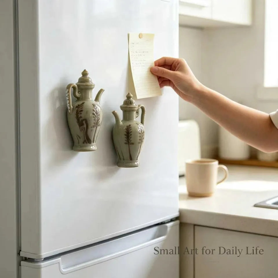 Imitation Northern Song Scroll Grass Pattern Ewer Fridge Magnets