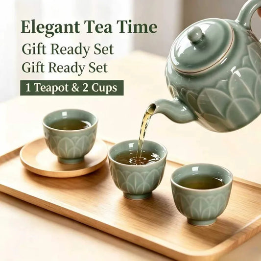 Lucky Lotus Year Tea Set (1 Teapot & 2 Cups)