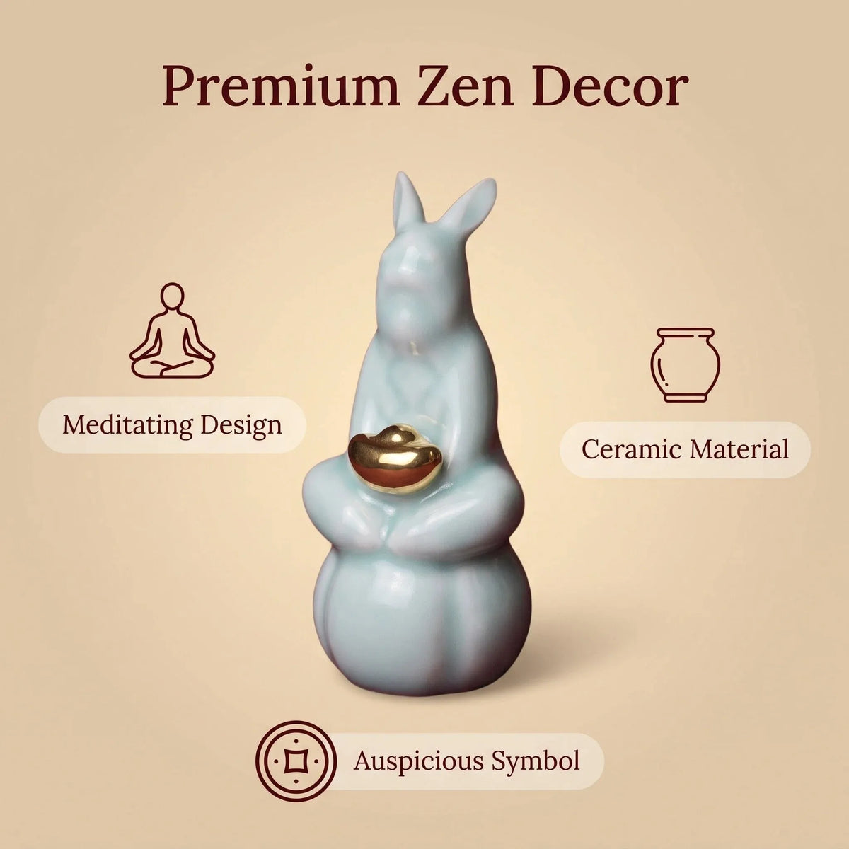 Lucky Rabbit Celadon Tea Pet