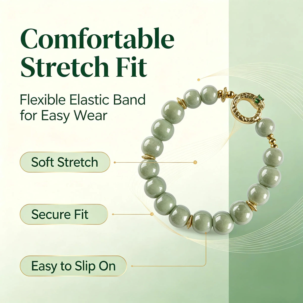 Medusa Green Beaded Bracelet