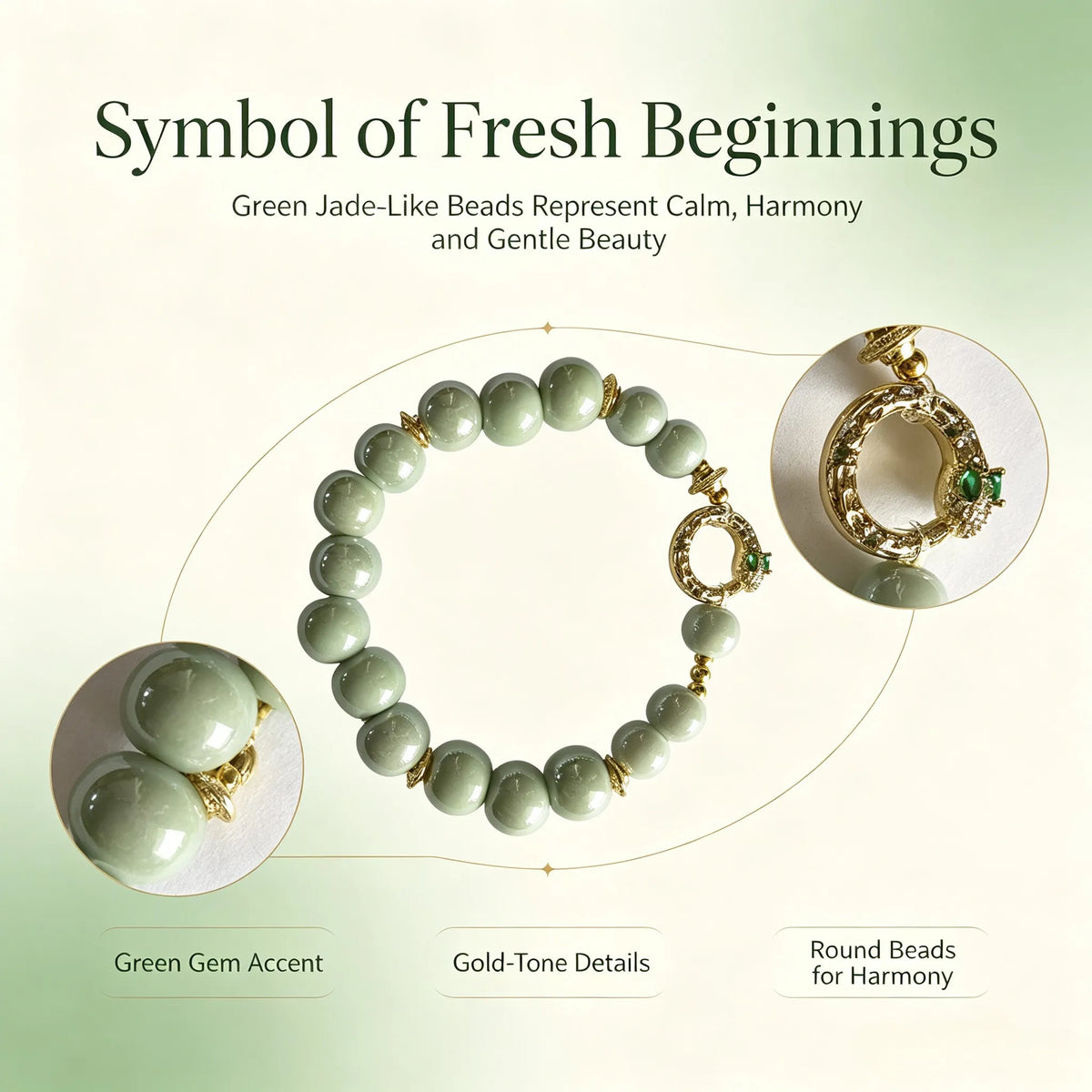 Medusa Green Beaded Bracelet