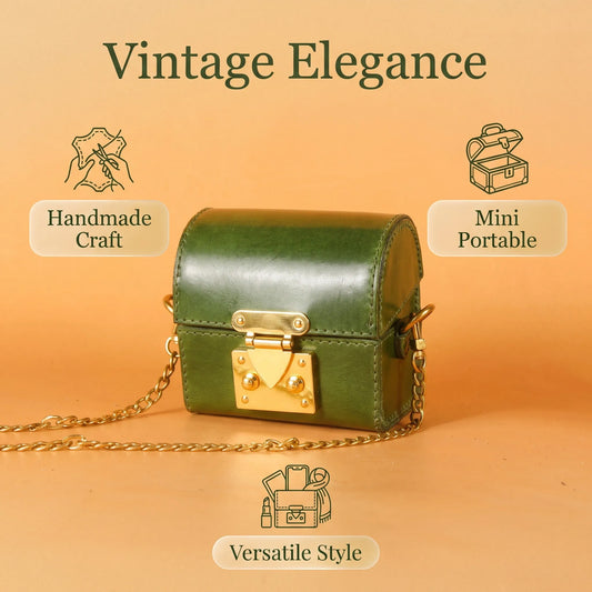 Mini Green Trunk Crossbody Purse