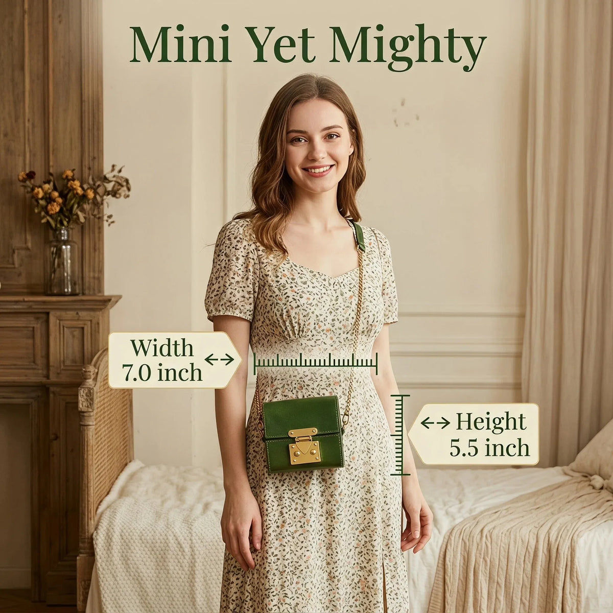 Mini Green Trunk Crossbody Purse
