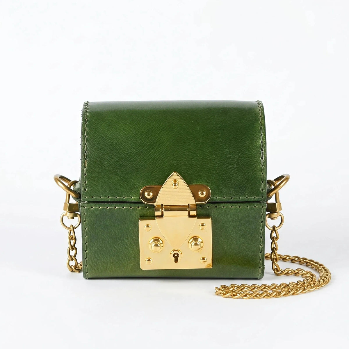 Mini Green Trunk Crossbody Purse