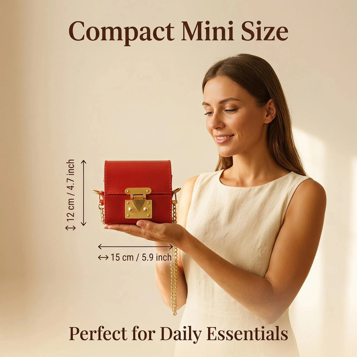 Mini Red Trunk Crossbody Purse