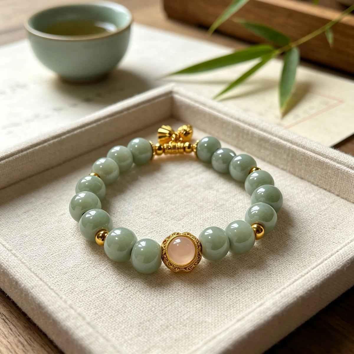Mirror Jade Beaded Bracelet