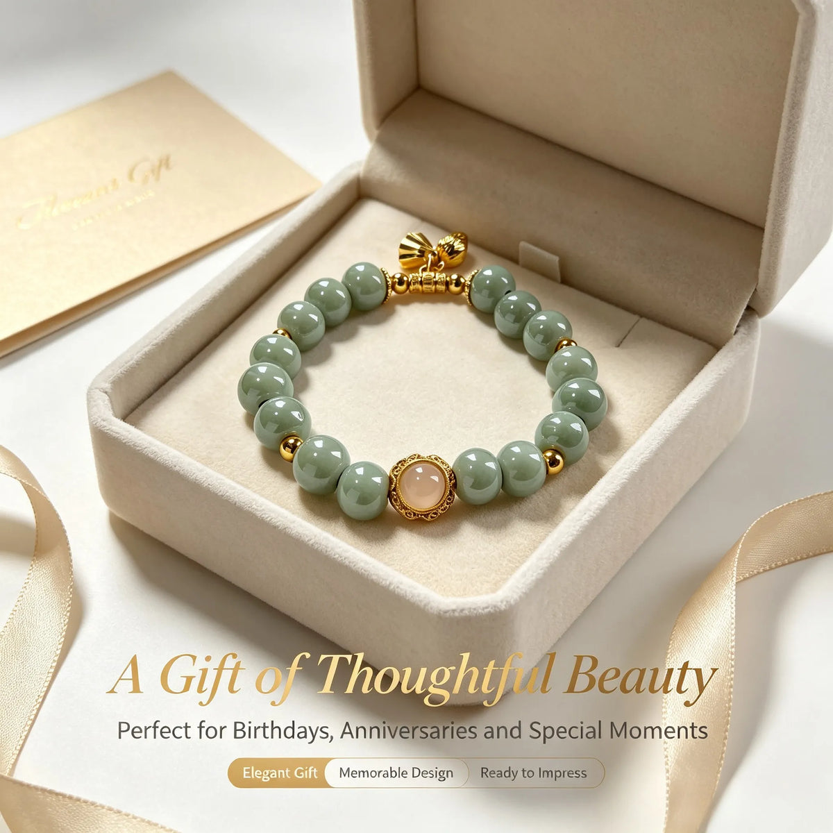 Mirror Jade Beaded Bracelet