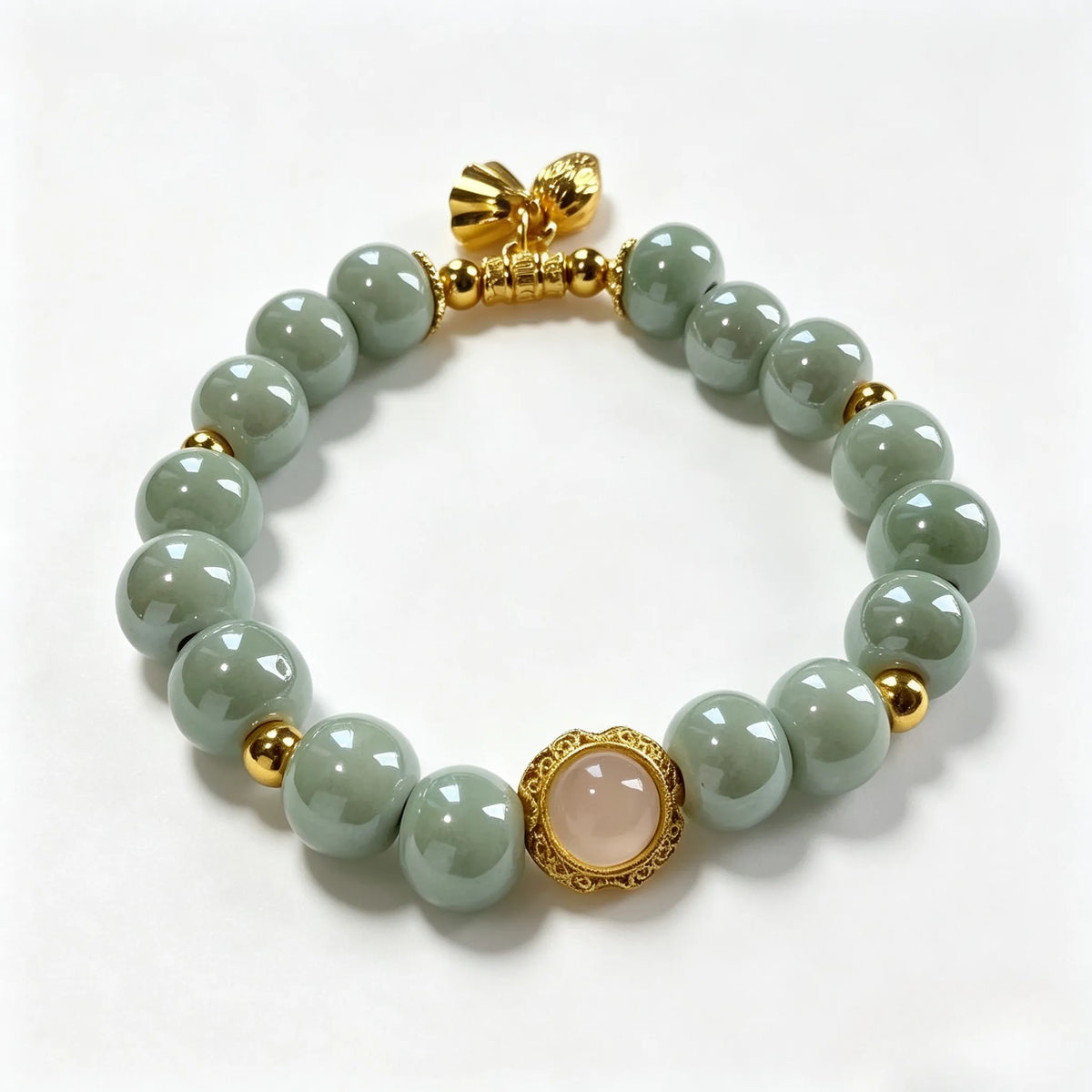 Mirror Jade Beaded Bracelet