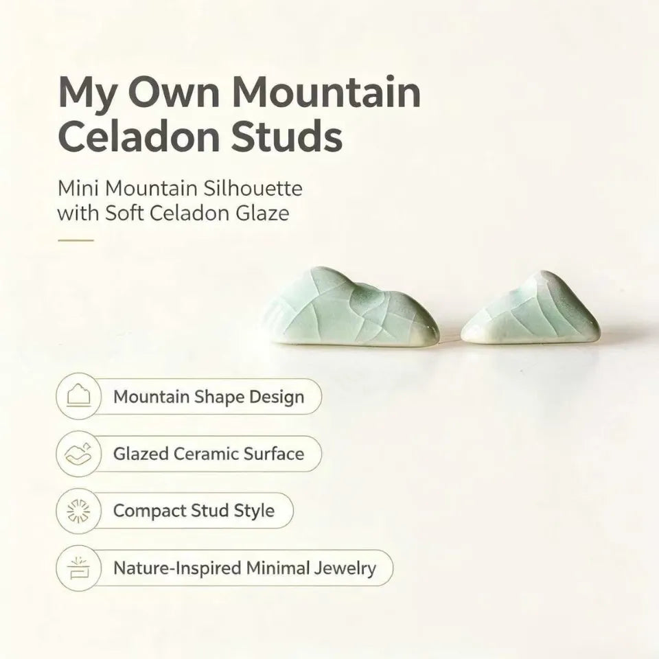 My Own Mountain Celadon Studs