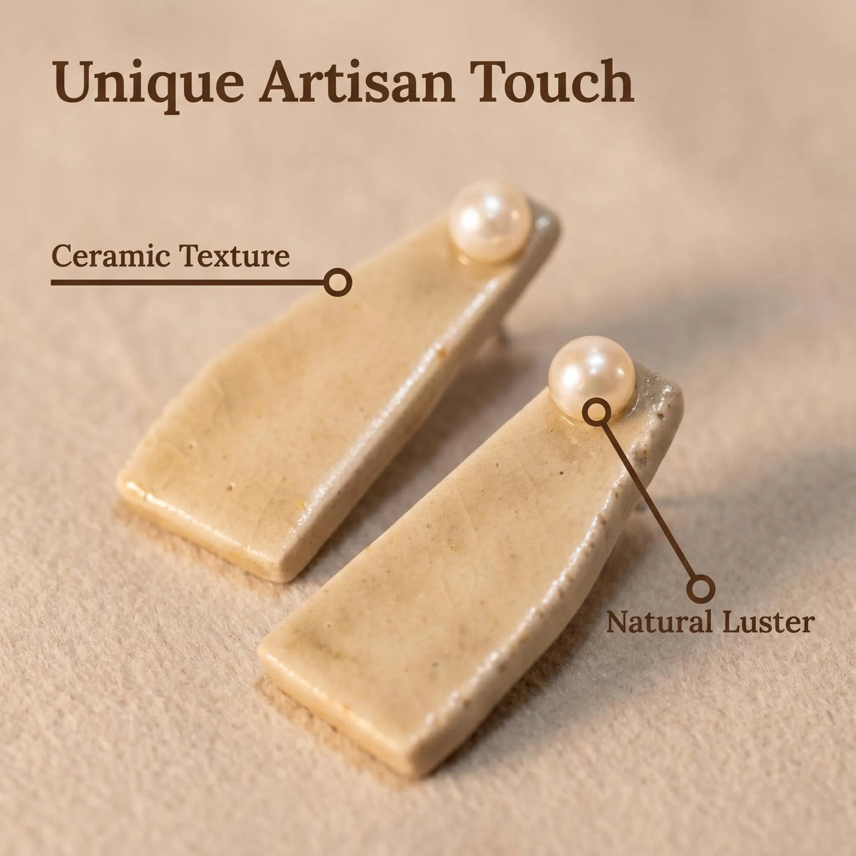 Pale Crackle Slab Pearl Earrings