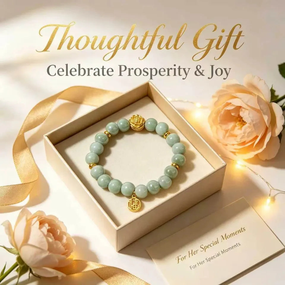 Peony Prosperity Beaded Bracelet