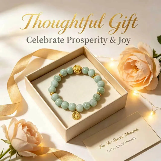 Peony Prosperity Beaded Bracelet