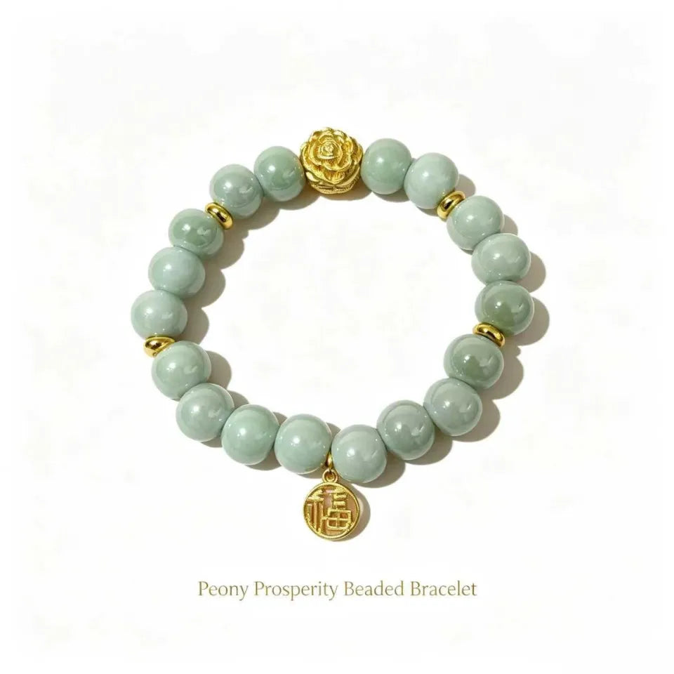 Peony Prosperity Beaded Bracelet