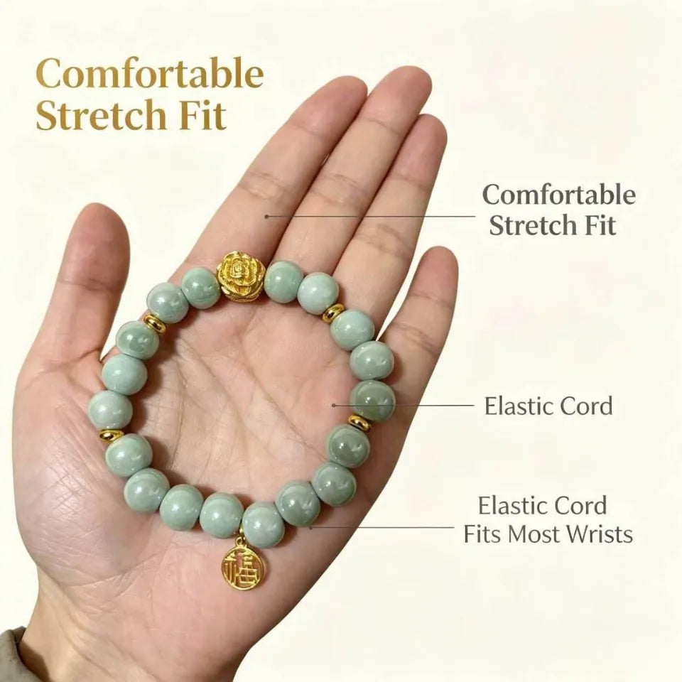 Peony Prosperity Beaded Bracelet
