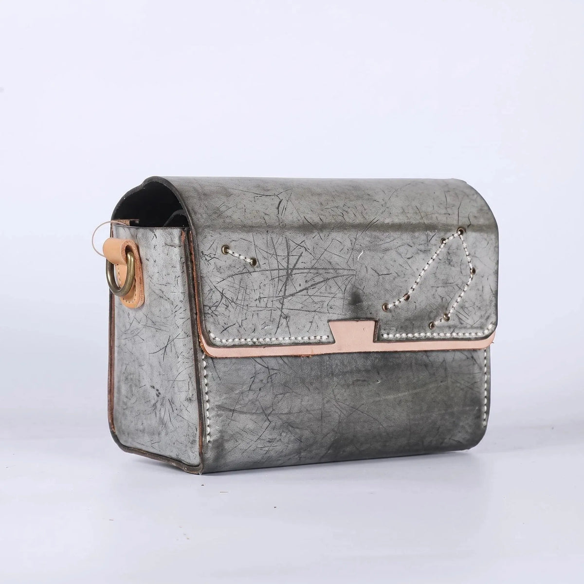 Vintage Grey Starry Sky Leather Crossbody Bag