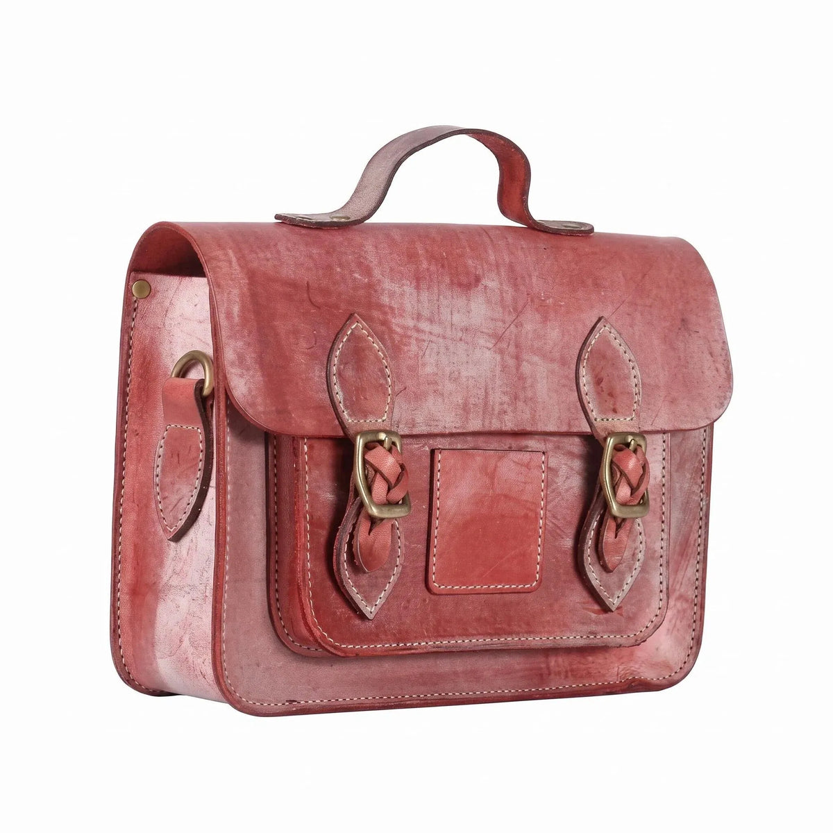 Vintage Mist Wax Leather Large Satchel Bag