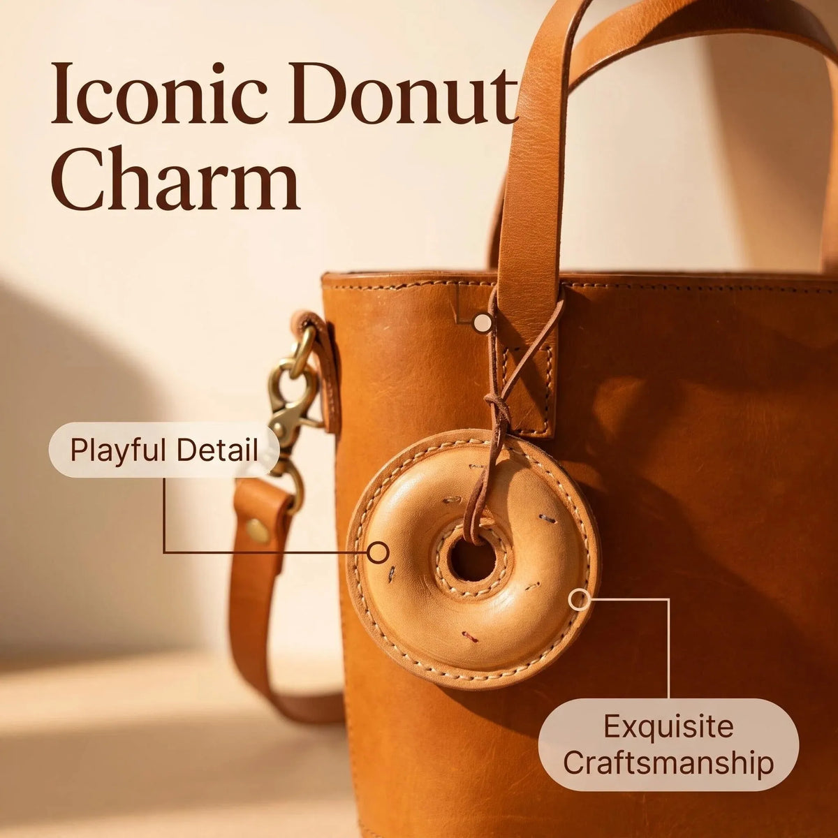 Vintage Tan Leather Mini Tote Basket Bag