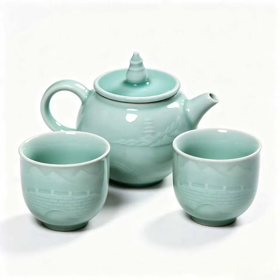 West Lake Impression Tea Set (1 Teapot & 2 Cups)