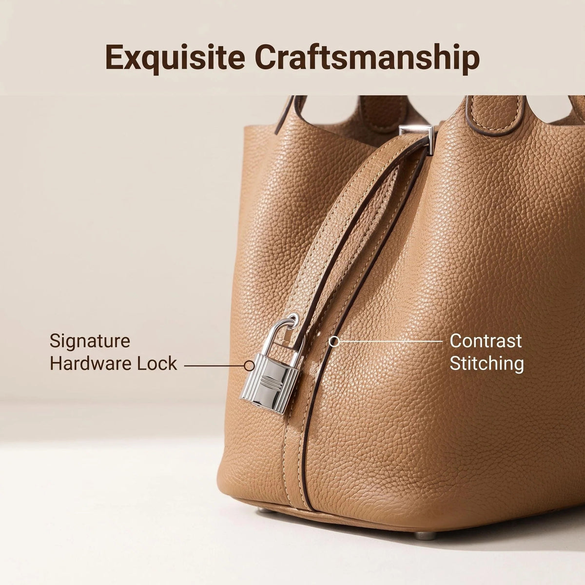Pebbled Full Grain Leather Basket Tote