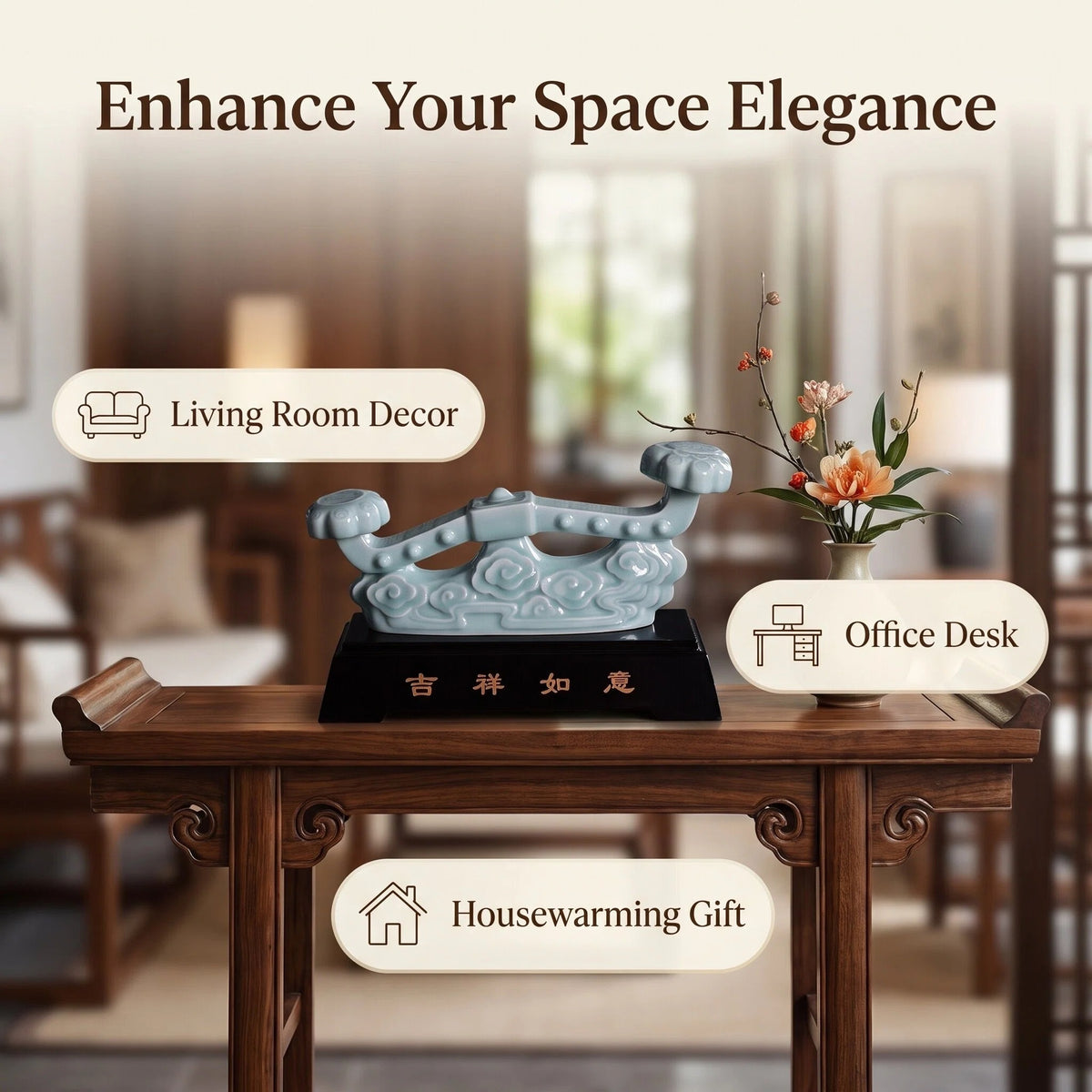 Auspicious Ruyi Celadon Ornament